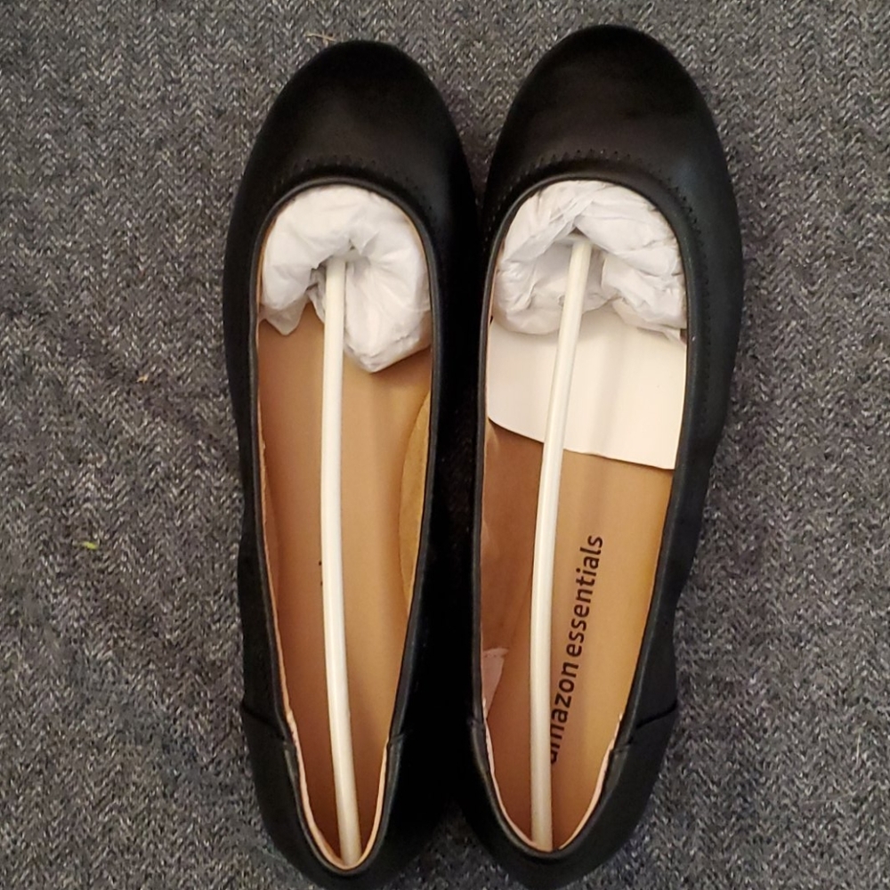 Black ballet style fashion work shoes